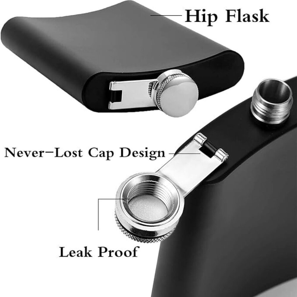 2-pack black stainless steel drink flasks - Picture 3 of 3